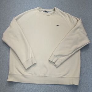 VINTAGE Nike Sweatshirt Mens XL Yellow  Swoosh Y2K Silver Tag 196184 Long Sleeve